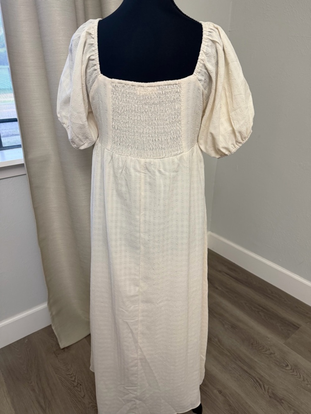 All Row Ivory Square-Neck Puff Sleeve Maxi Dress - Picture 6 of 9